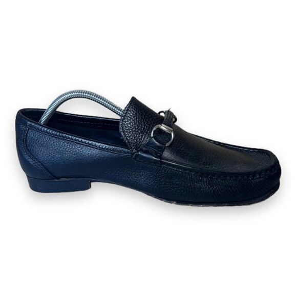 Sandrino by Sandro Moscoloni Black Leather Horse Bit Style Loafers‎ Men\'s 8.5